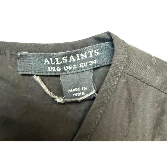 ALL SAINTS Tiff Lace Panelled Sheer Lace Trim Top - Picture 11 of 11